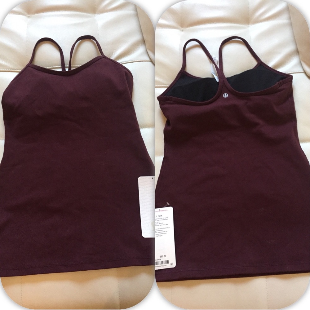 NWT BRDR BORDEAUX LULULEMON POWER Y TANK - - Picture 2 of 8
